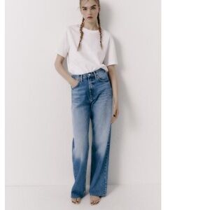 Zara High Rise Wide Leg Jeans